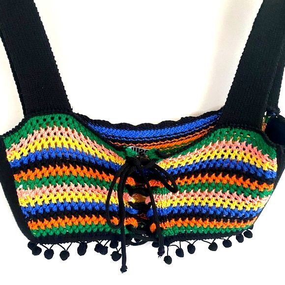 Crochet Striped Multicolor back with Corset Back - Picture 1 of 6
